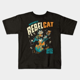 Rockabilly Rebel Cat Kids T-Shirt